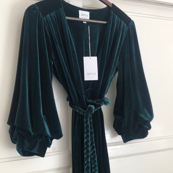 SOLD ❤️NWT Misa Los Angeles velvet wrap dress - XS - Picture 3 of 5